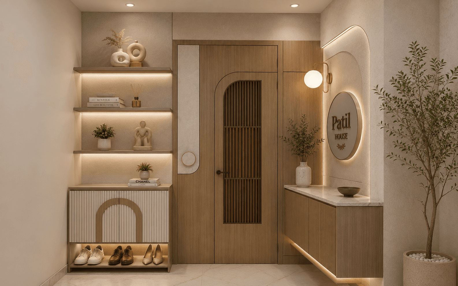 Minimalist Japandi Entryway Warmth
