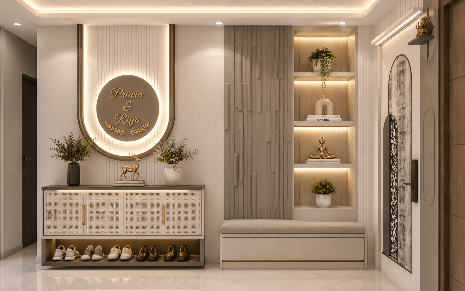 Warm & Modern Entryway Elegance