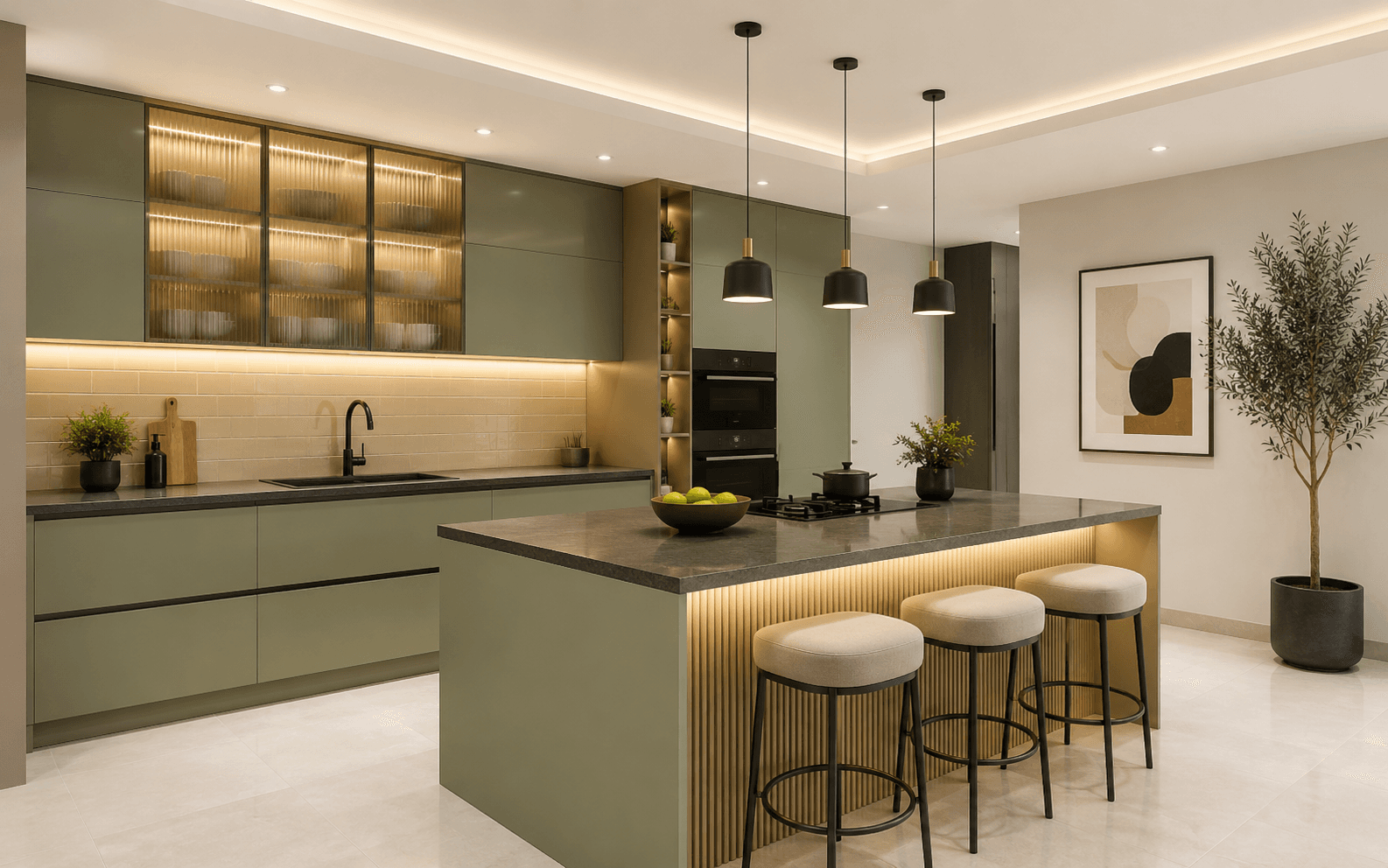 Modern kitchen with sleek island