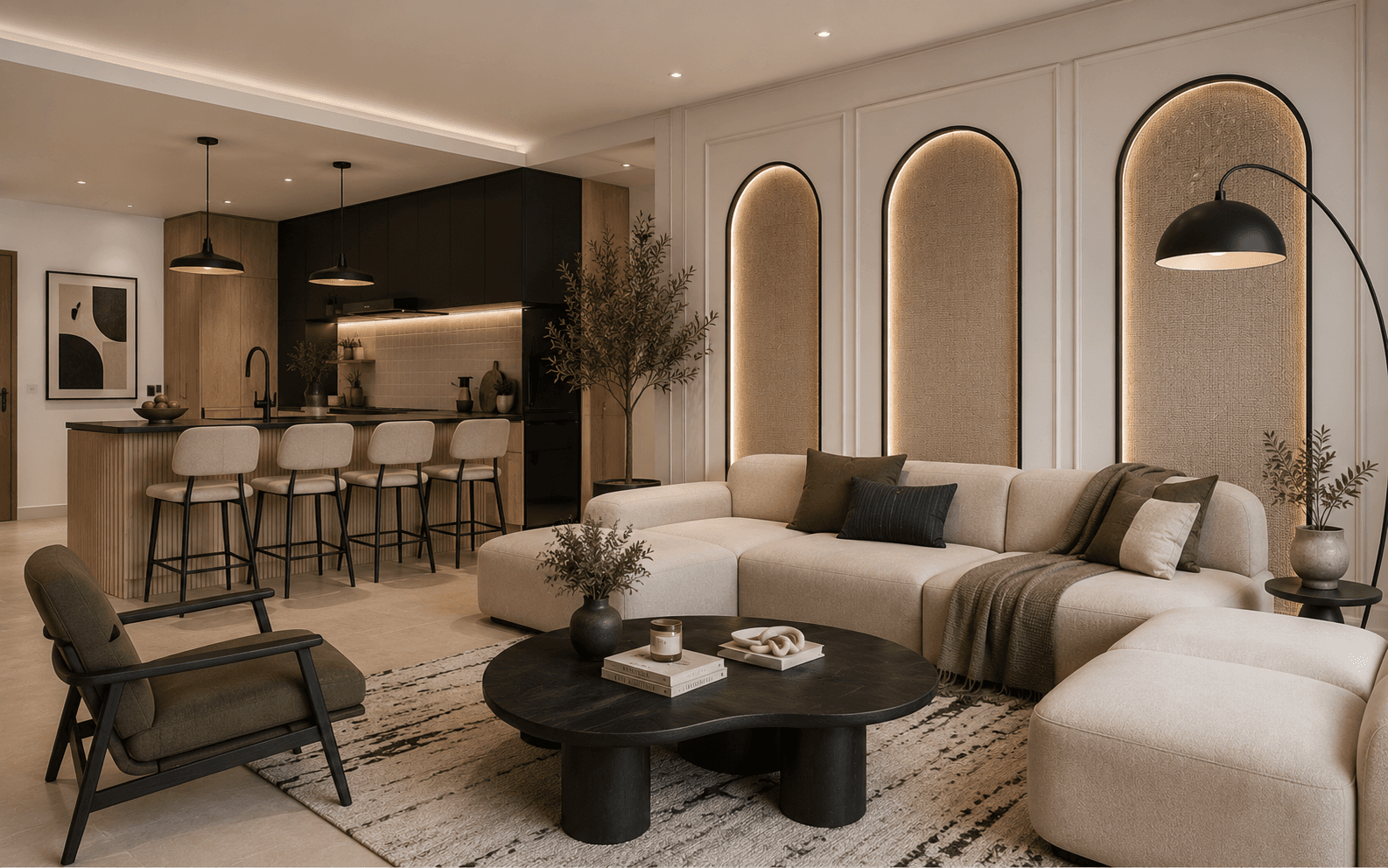 Chic Contrast Open Living Theme