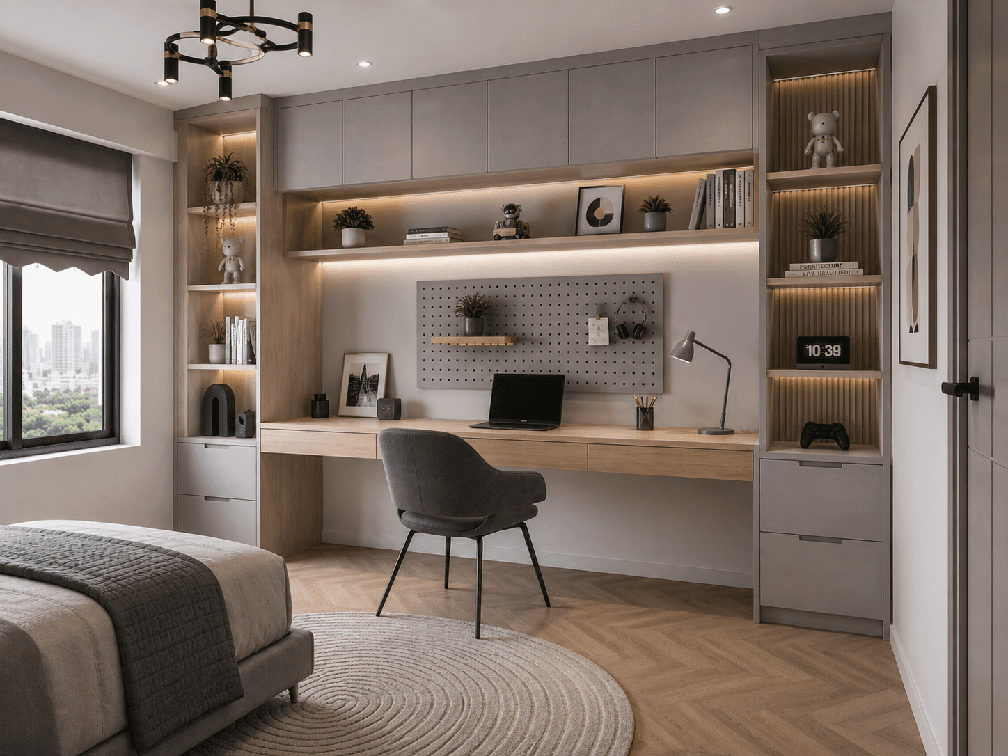 Soft Rustic Elegance Meets Modern Study Unit