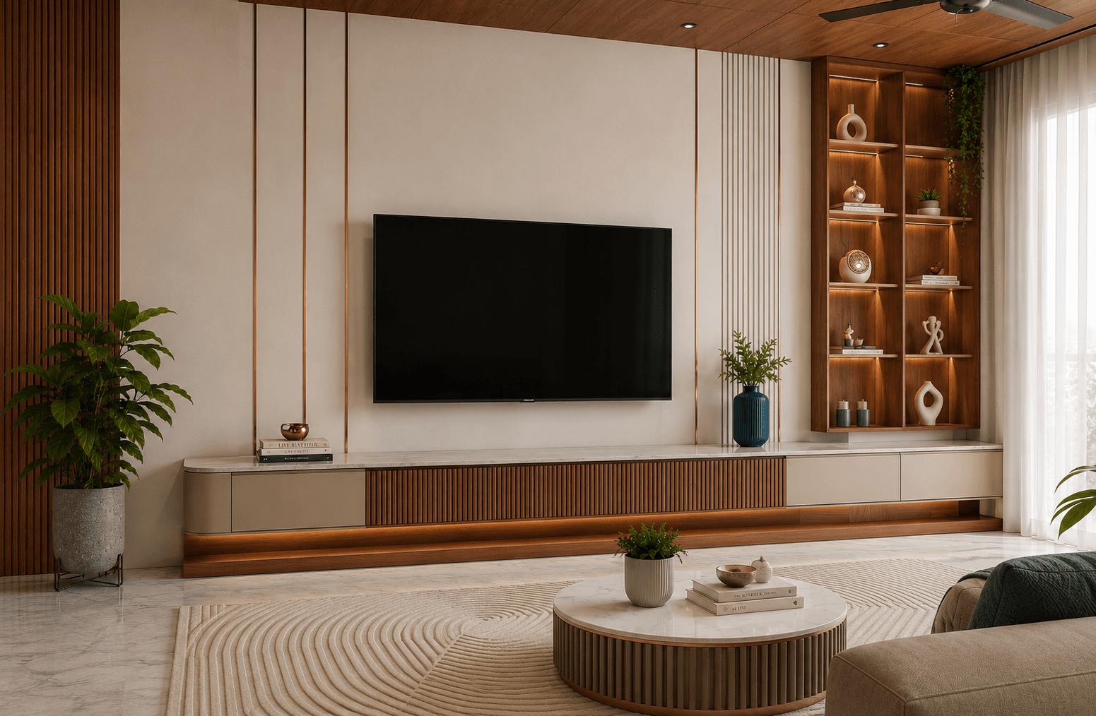 Warm Contemporary TV Lounge